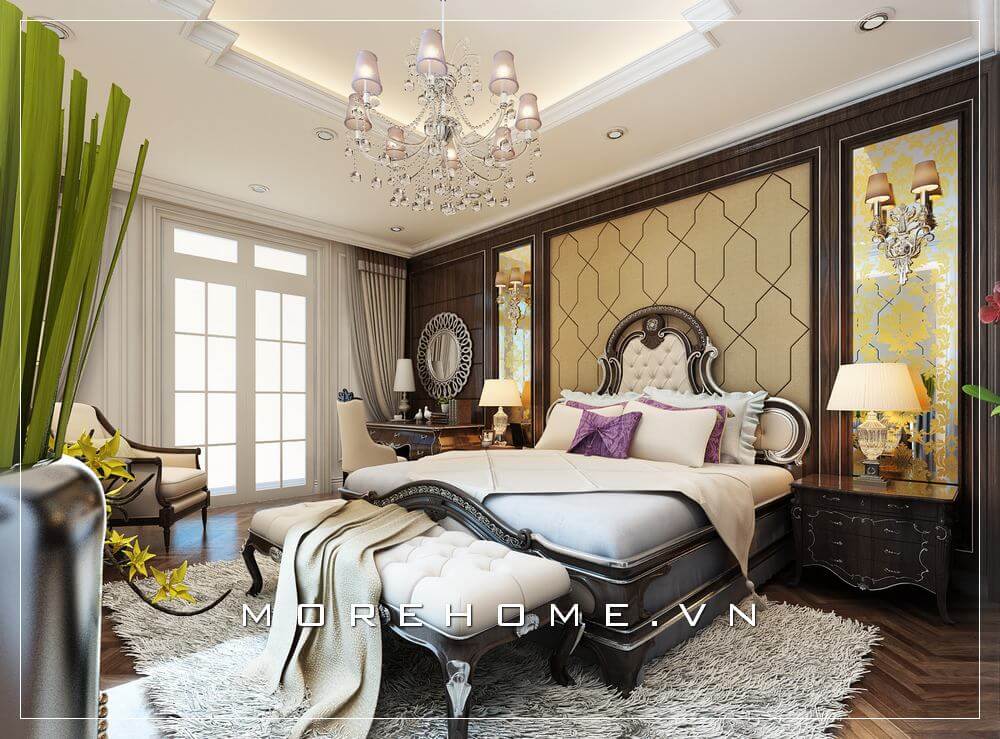 Giường ngủ chung cư gỗ tự nhiên Giường ngủ chung cư gỗ tự nhiên