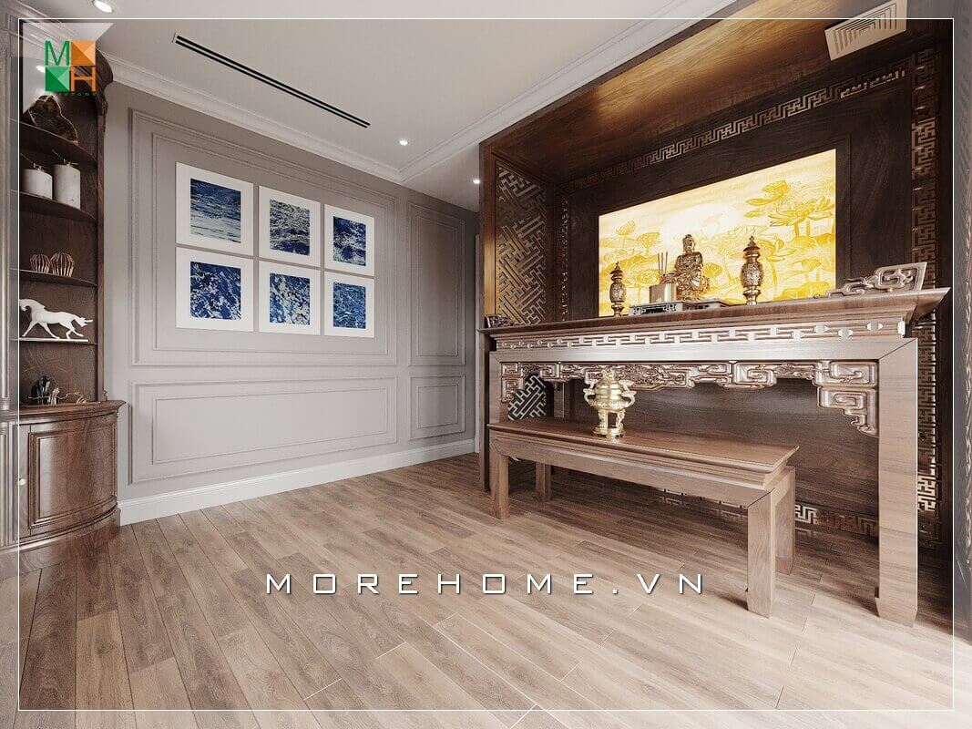 Mẫu thiết kế nội thất phòng thờ gia tiên đẹp và sang trọng cho biệt thự, nhà phố, chung cư. Mẫu thiết kế nội thất biệt thự đẹp