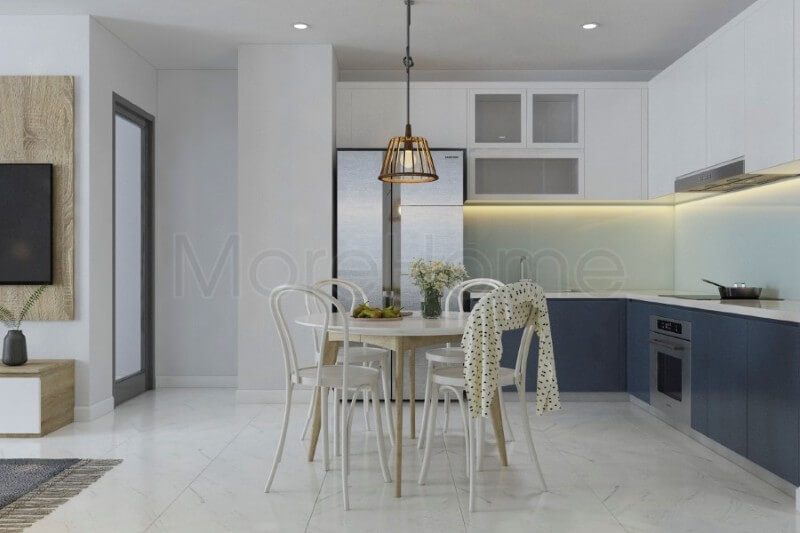 Nội thất phòng ăn nhỏ gọn, liền kề với khu vực nấu nướng mang lại sự tiện nghi hơn