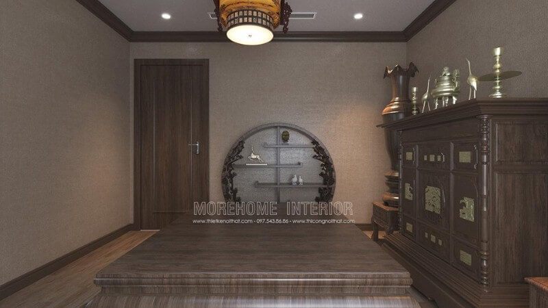 Trang trí nội thất chung cư với cửa gỗ tự nhiên