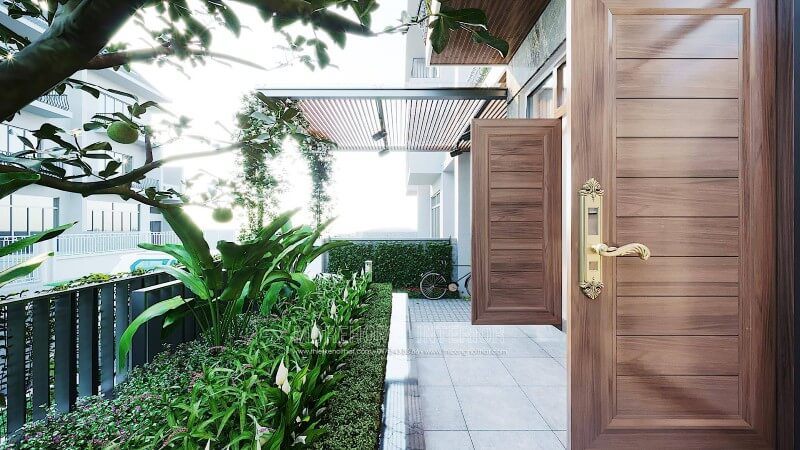 Mẫu cửa gỗ tự nhiên nhập khẩu cao cấp, sang trọng cho biệt thự