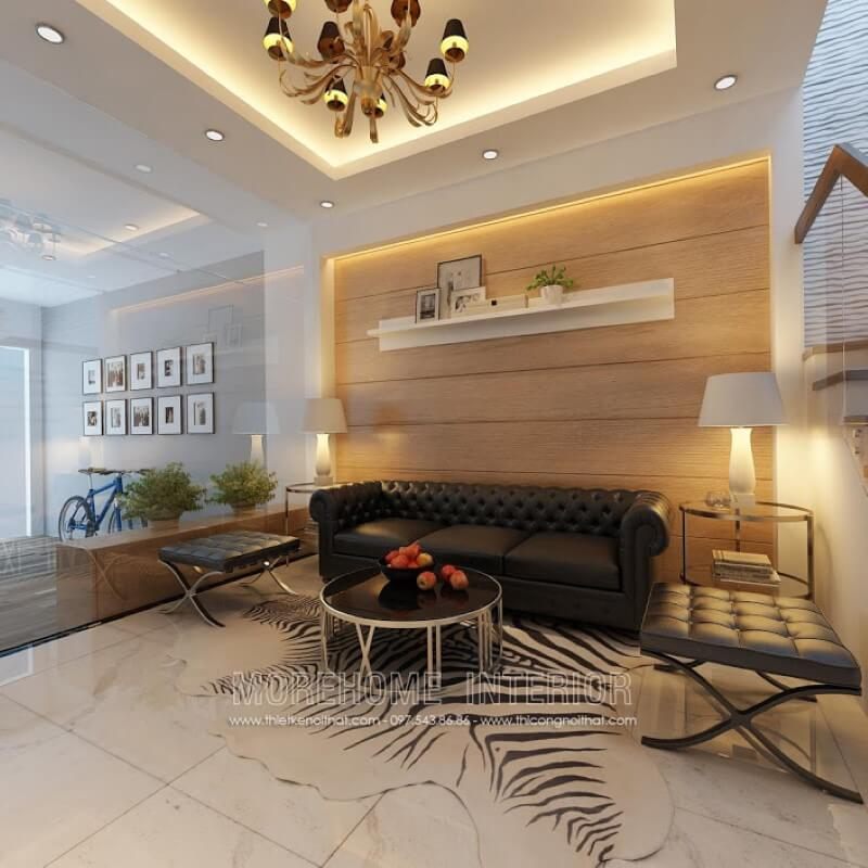 Mẫu bàn trà Decor mang phong cách hiện đại với chất liệu mặt kính, chân sắt đem đến không gian sống trẻ trung năng động cho gia chủ