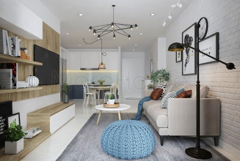 Bộ sofa khung gỗ tự nhiên được thiết kế nhỏ gọn phù hợp với không gian phòng khách chung cư, vừa đảm bảo tính công năng lại không làm mất đi quá nhiều diện tích.