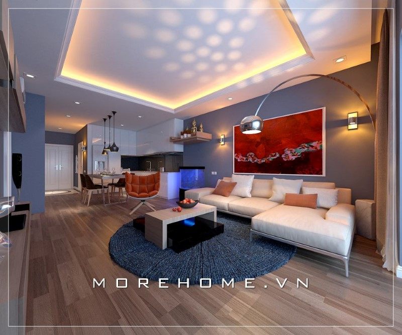Mẫu thiết kế phòng khách chung cư hiện đại đẹp cuốn hút vạn người mê.