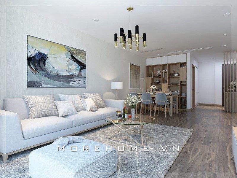 Bàn trà hình tròn đóng vai trò là điểm nhấn giúp phòng khách trở nên ấn tượng và nổi bật hơn trong mắt người nhìn.