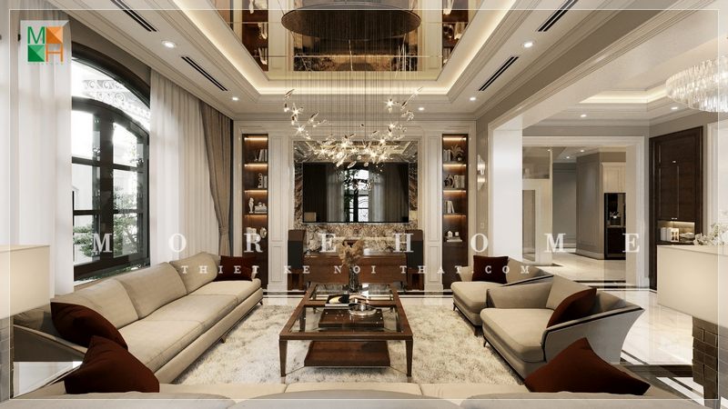 Sofa phòng khách góp phần mang đến 1 không gian lịch sự sang trọng khi bước chân vào căn phòng.