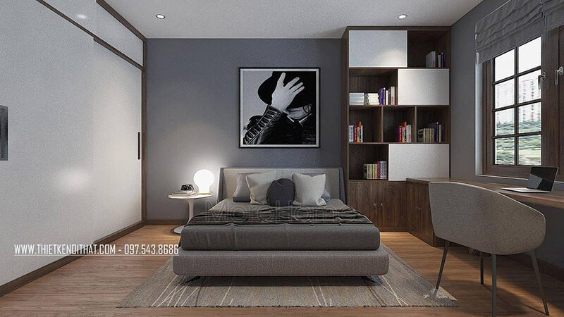 Bức tường không bị thô cứng khi gia chủ lựa chọn giấy dán tường và tranh decor đẹp hiện đại