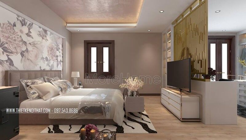Thiết kế nội thất phòng ngủ Master đẹp phong cách hiện đại toát lên vẻ đẹp tươi trẻ, tràn đầy sức sống