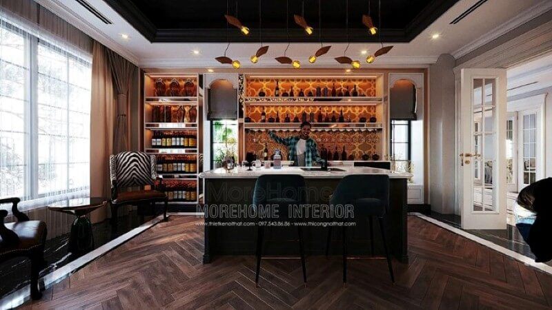 Quầy bar sang trọng được thiết kế để phù hợp với các biệt thự, nhà phố đẹp.