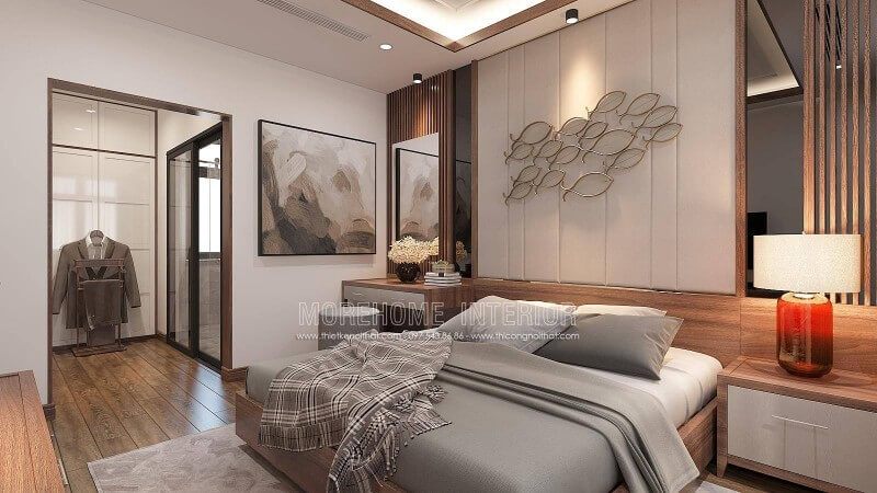 Nếu bạn đang tìm kiếm ý tưởng trang trí cho phòng ngủ nam khép kín, thì cách trang trí phòng ngủ liền phòng tắm, phòng vệ sinh theo phong cách hiện đại tại biệt thự Vinhomes Imperia Hải Phòng sẽ là một lựa chọn độc đáo.